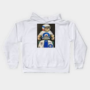 Retro Scooter, Classic Scooter, Scooterist, Scootering, Scooter Rider, Mod Art Kids Hoodie